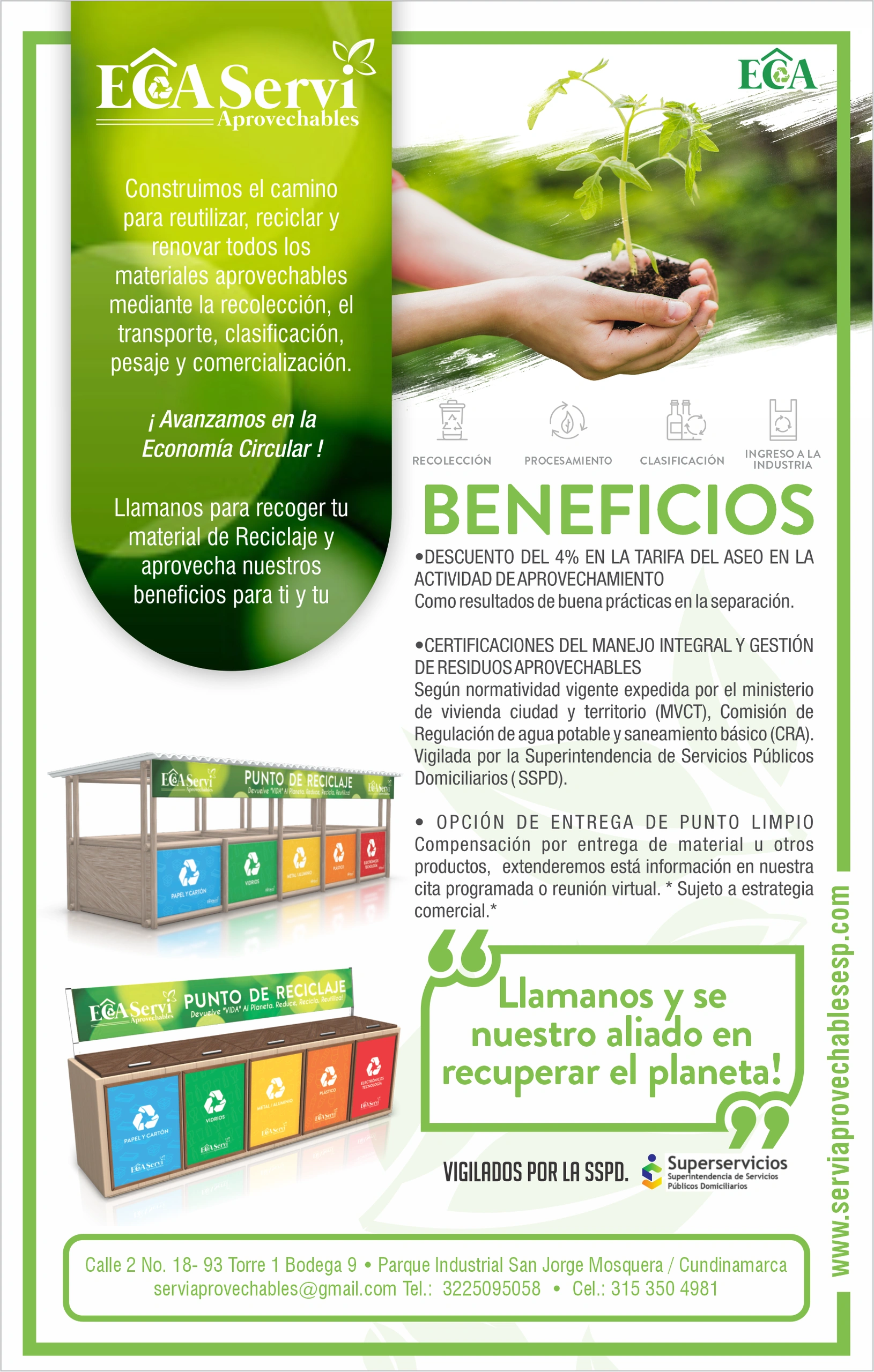 Flyer ECA Servi Aprovechables - Economía Circular
